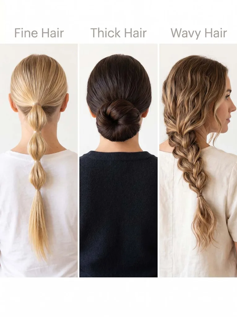 best easy hairstyles for long hair by hair type — fine thick and wavy
