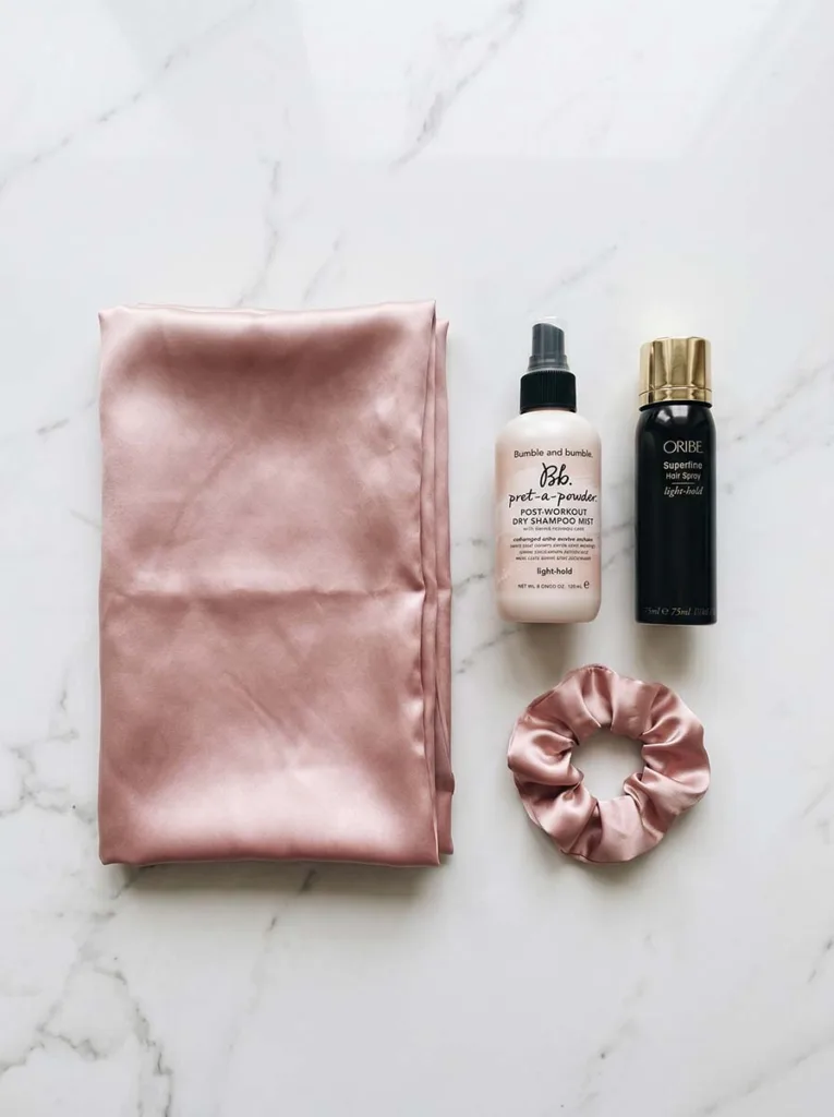 Satin pillowcase and dry shampoo for making beach waves last longer
