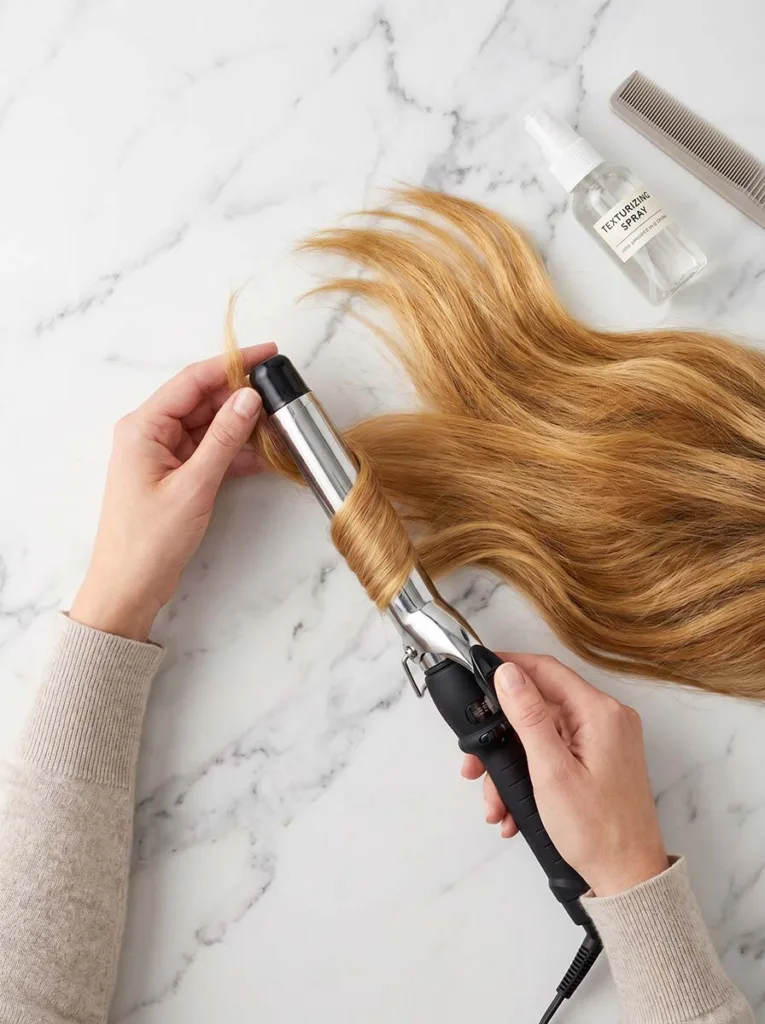 how to create soft beachy waves on long hair — step by step tutorial close-up