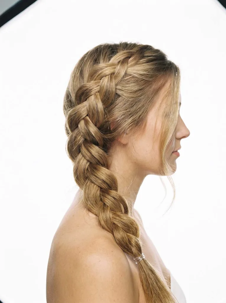 classic side braid pancaked for fullness easy everyday hairstyle long hair