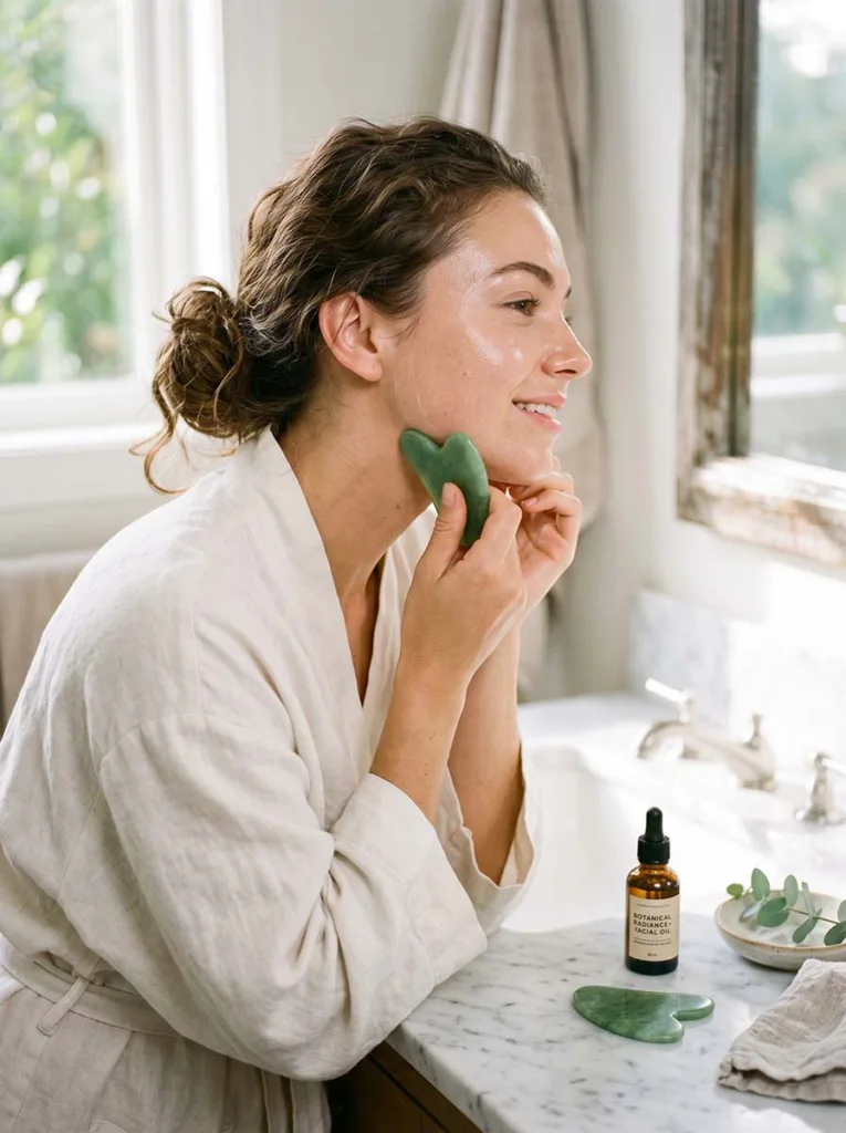 gua sha face massage for naturally glowing skin