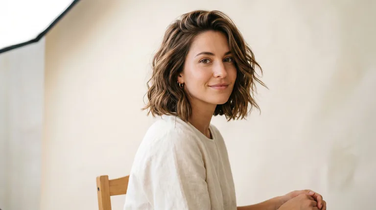 simple stunning hairstyles for short hair — woman with a textured bob and soft waves