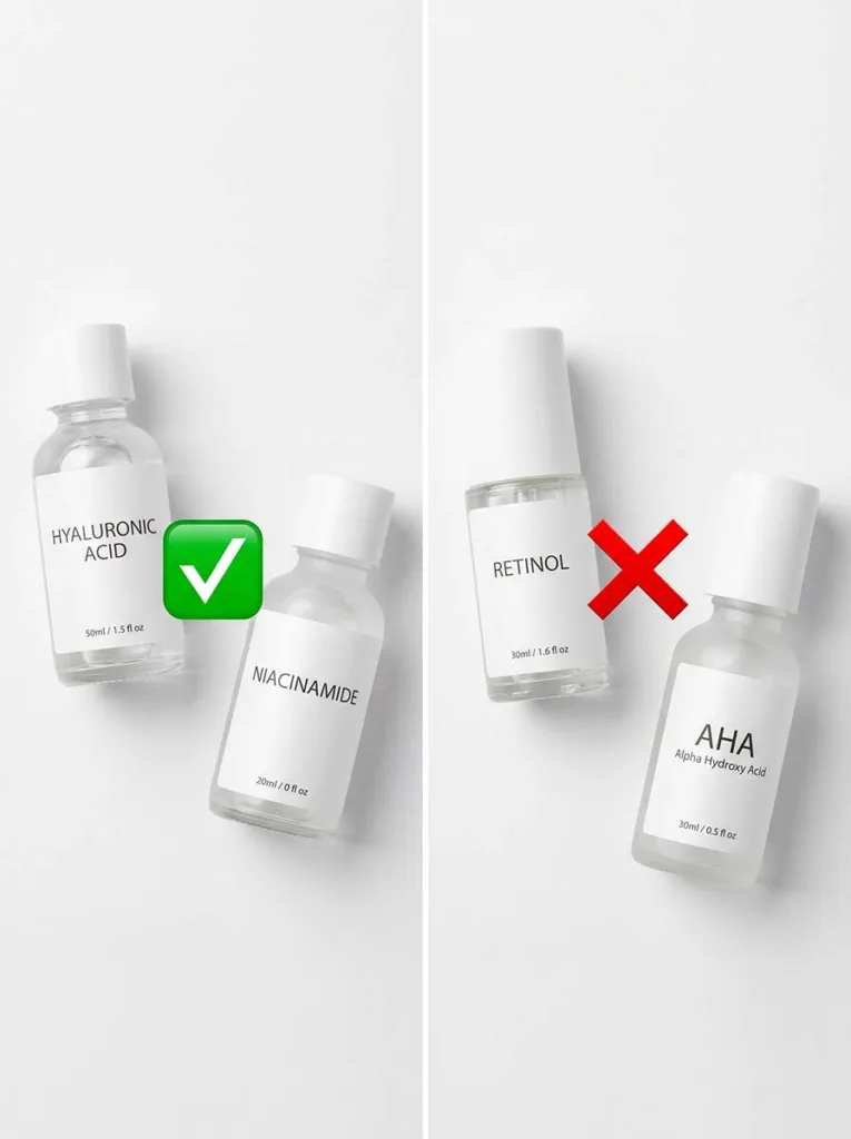 skincare ingredients safe to combine and ingredients never to mix — retinol AHA guide