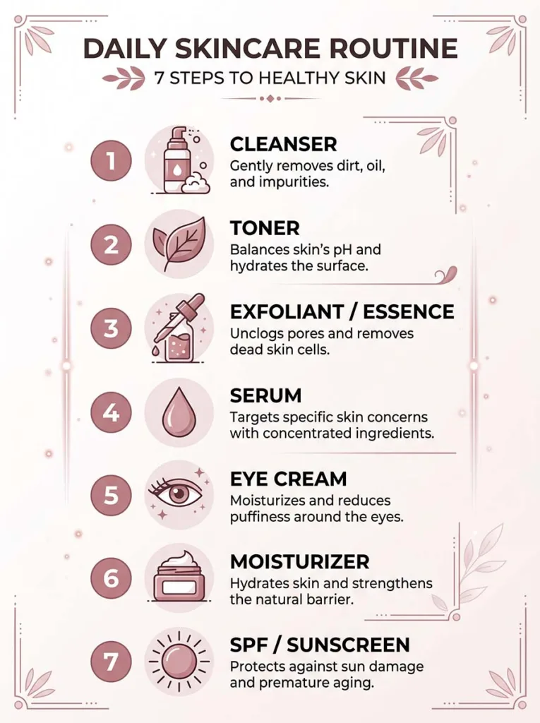 correct skincare routine order step by step application guide morning and night