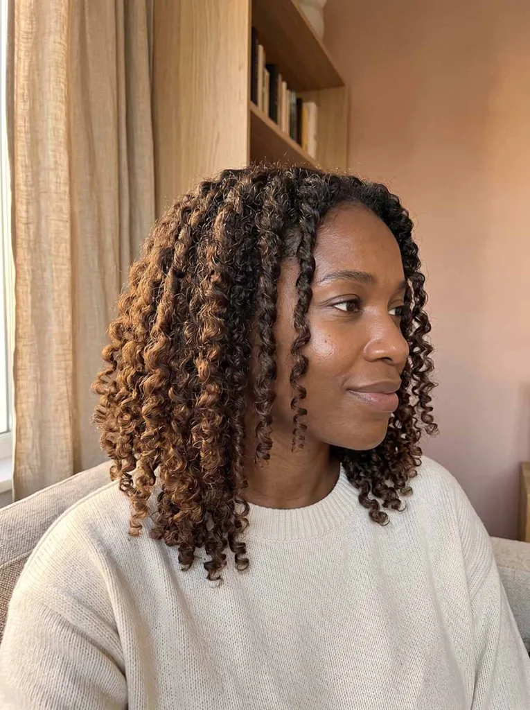 loose two-strand twists protective hairstyle for 3A to 4B curly hair — twist-out result