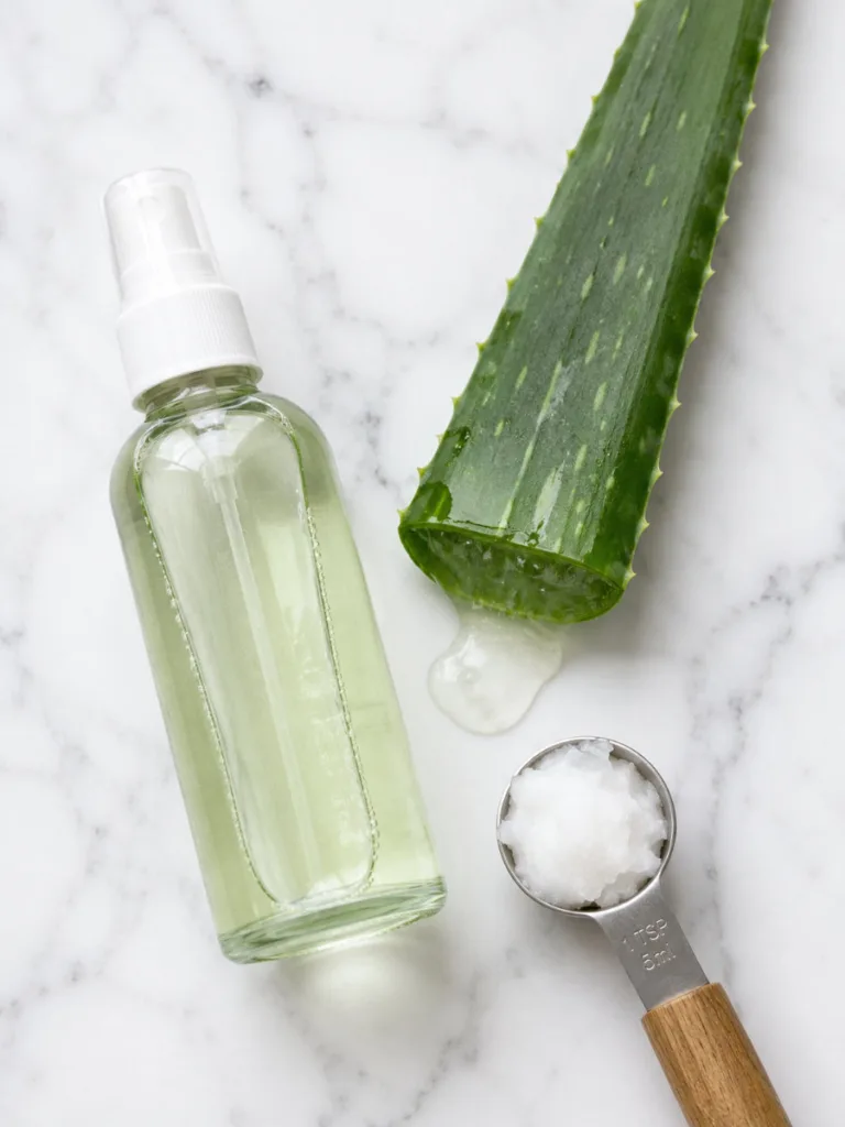 Lightweight coconut and aloe vera hair spray for fine or low porosity hair