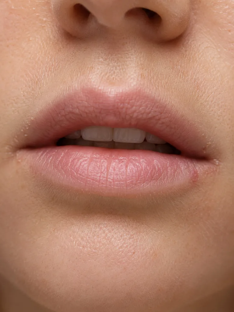 Close-up of dry, chapped lips illustrating a common lip balm mistake to avoid