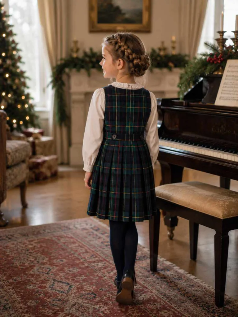 French braid crown hairstyle, an elegant christmas hairstyle for kids