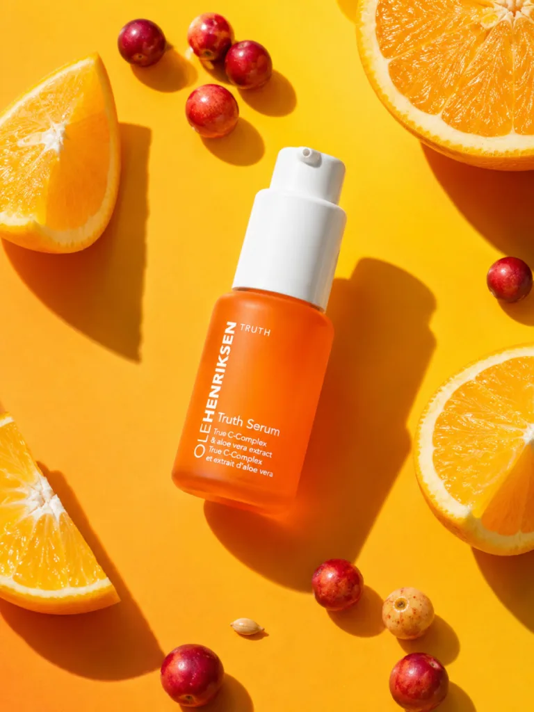 Ole Henriksen Truth Serum vitamin C bottle with orange slices