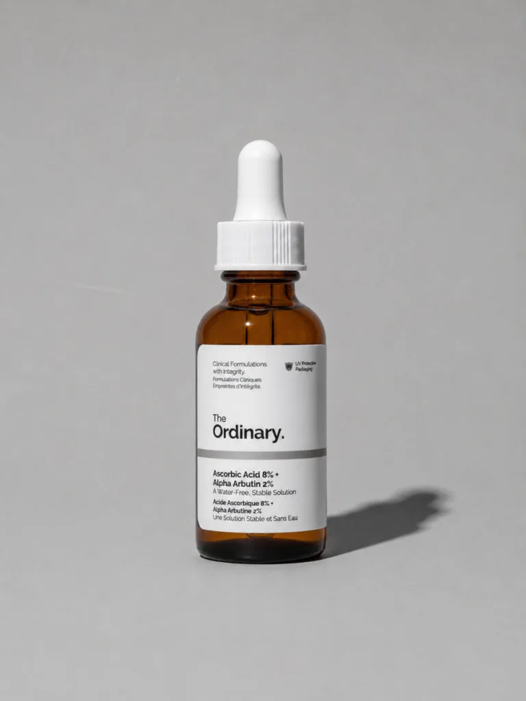 The Ordinary Ascorbic Acid 8 percent plus Alpha Arbutin 2 percent serum bottle