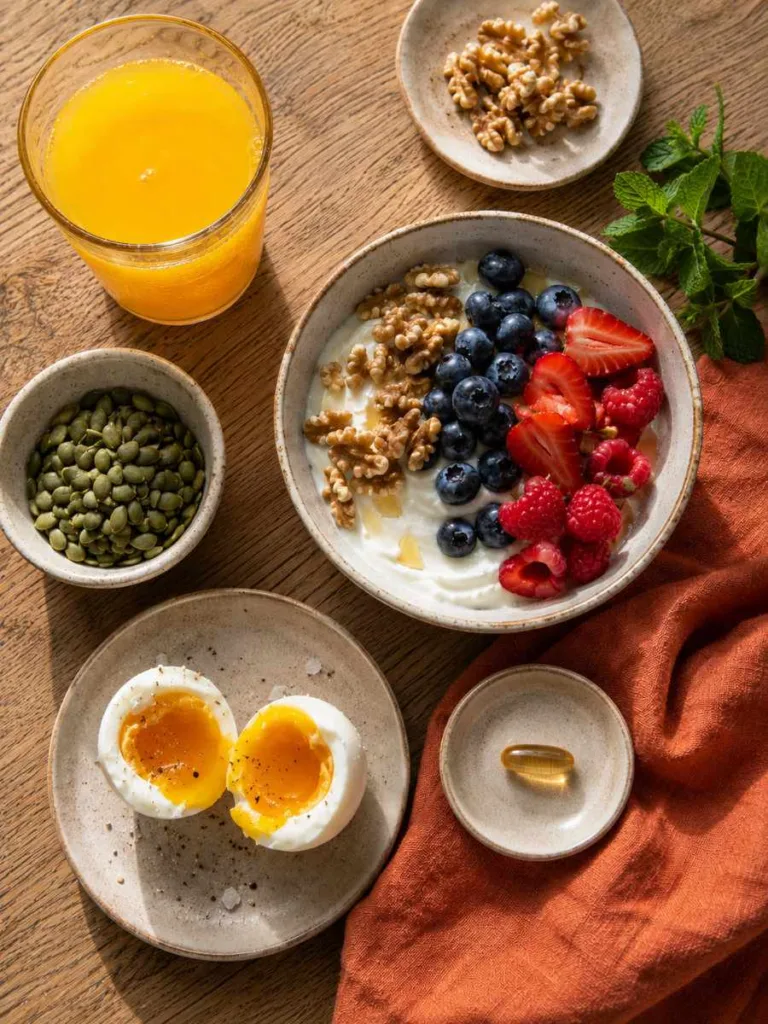 Breakfast foods rich in biotin and protein that support healthy hair growth