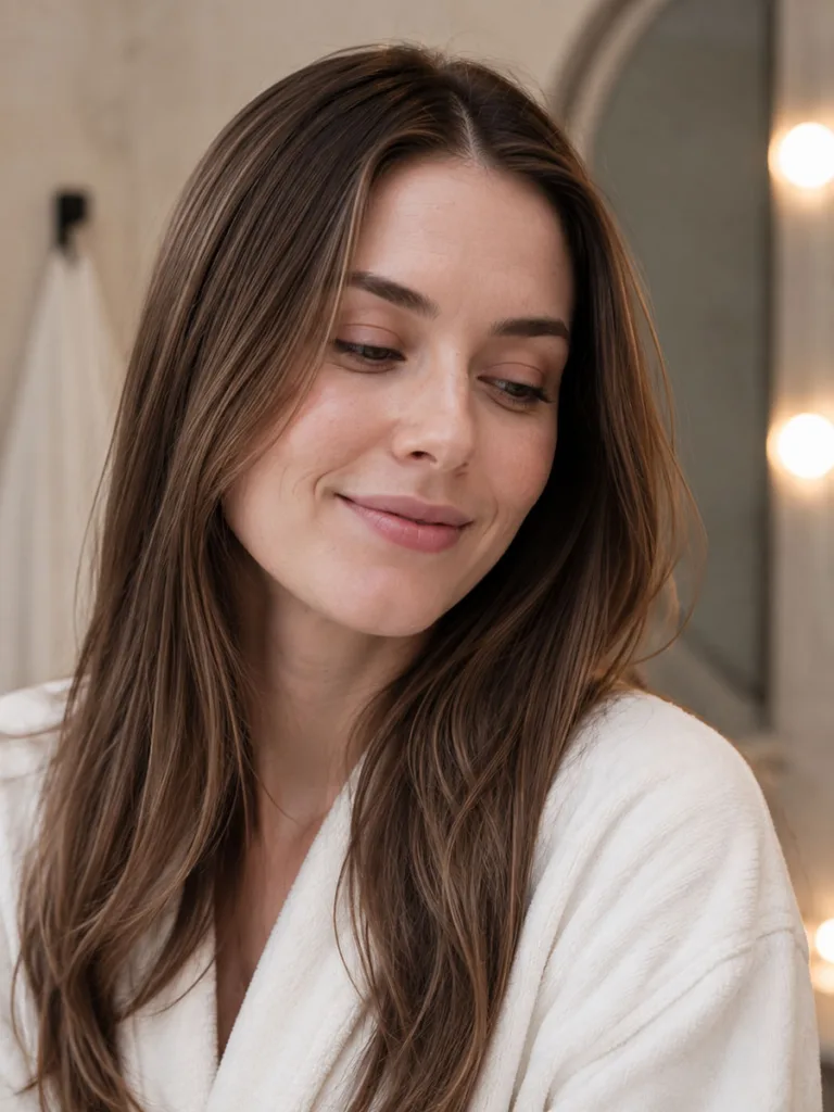 Cashmere brown soft natural balayage highlights