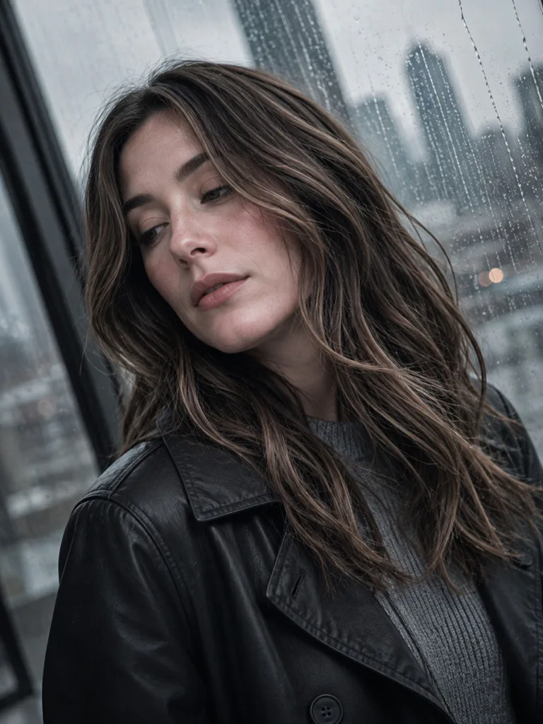 Cool mocha ashy brown balayage on brunette hair