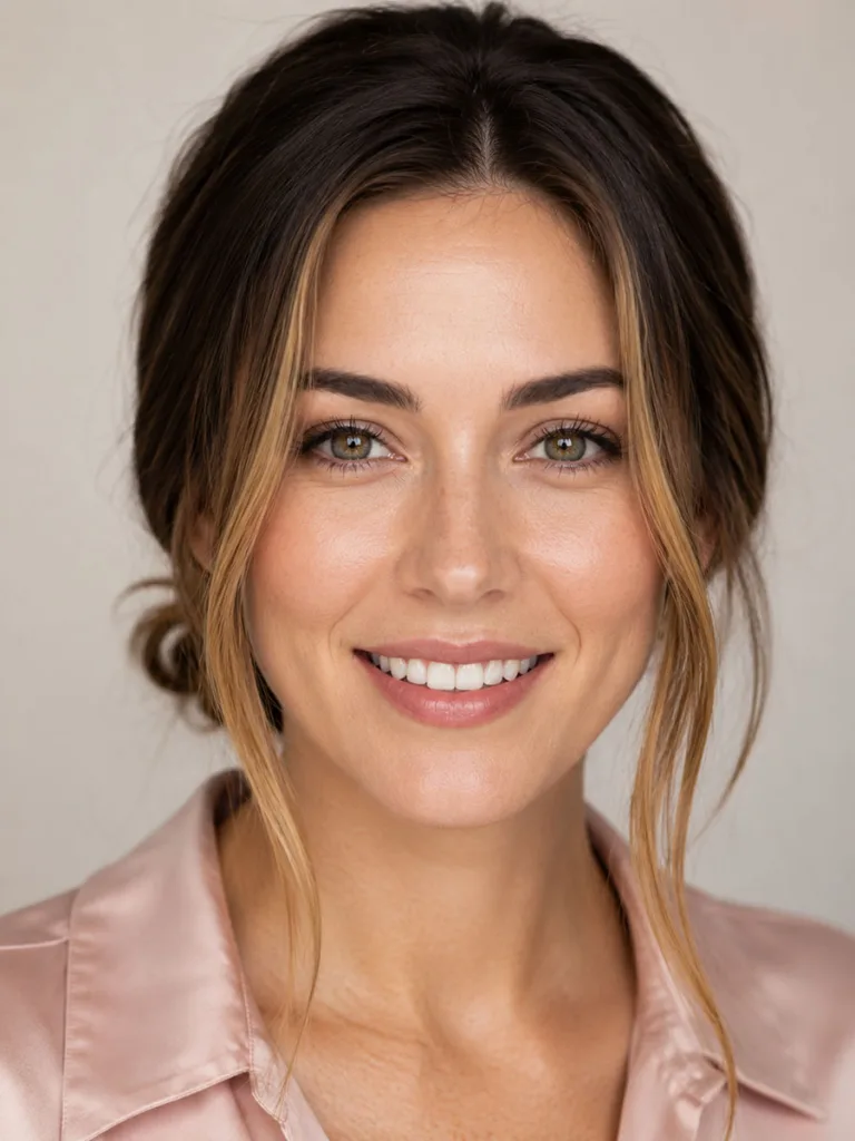 Toffee money piece face-framing balayage highlights