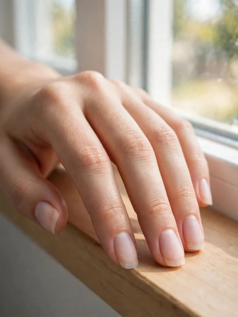 Barely there French nails with an ultra-sheer base and faint tip
