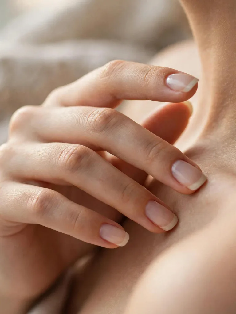 Blurred French nails with a milky nude base and diffused tip