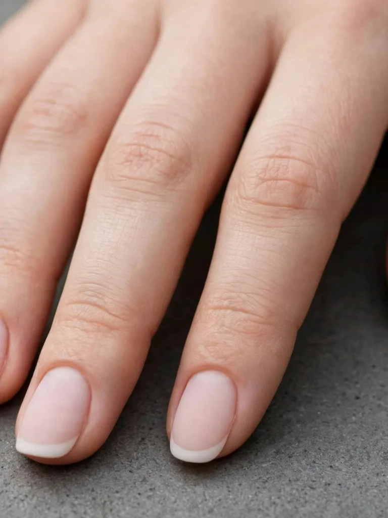 Matte French nails with a soft velvety finish