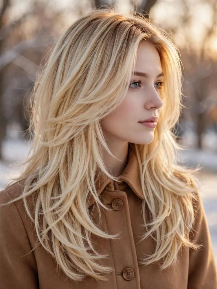 Creme Brulee Blonde blonde shade, winter hair color idea 10