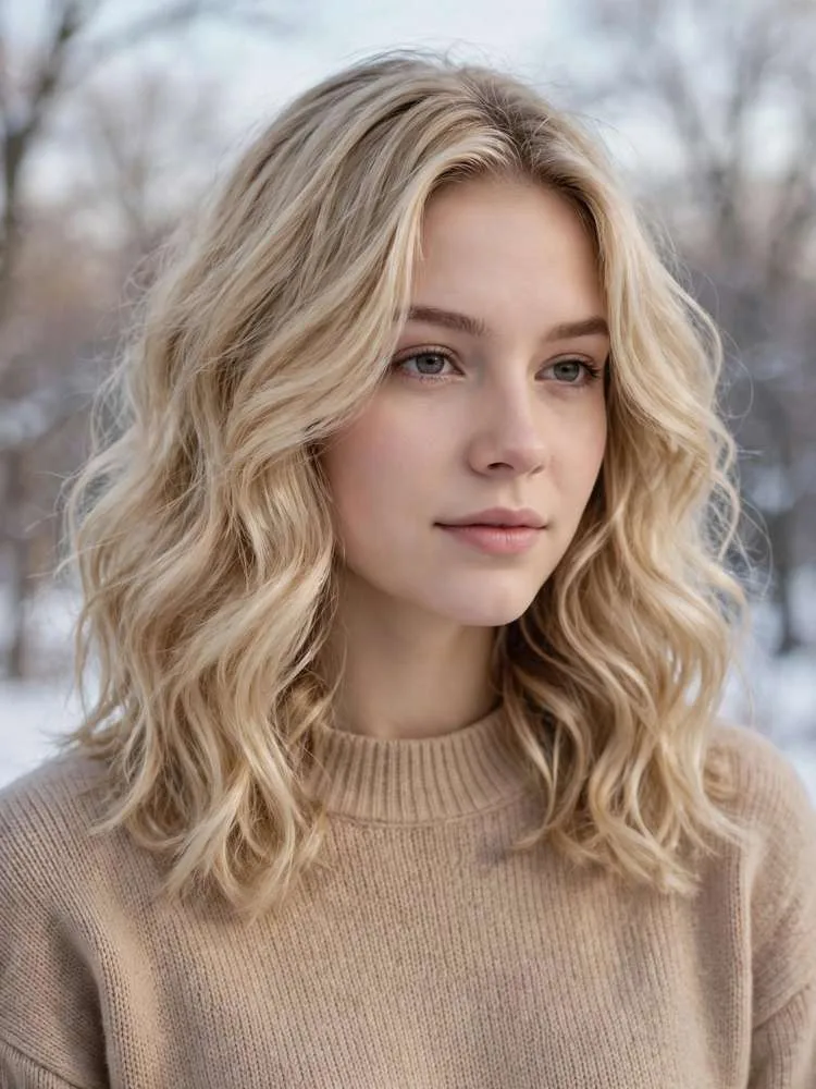 Sahara Beige Blonde blonde shade, winter hair color idea 13