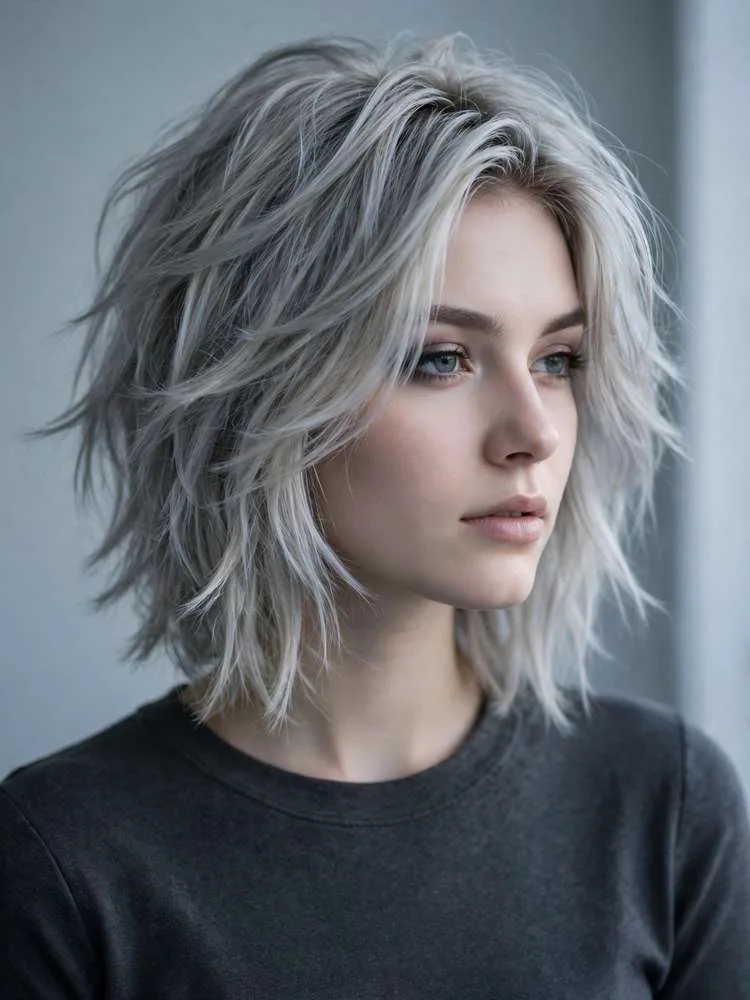 Smoky Silver Blonde blonde shade, winter hair color idea 14