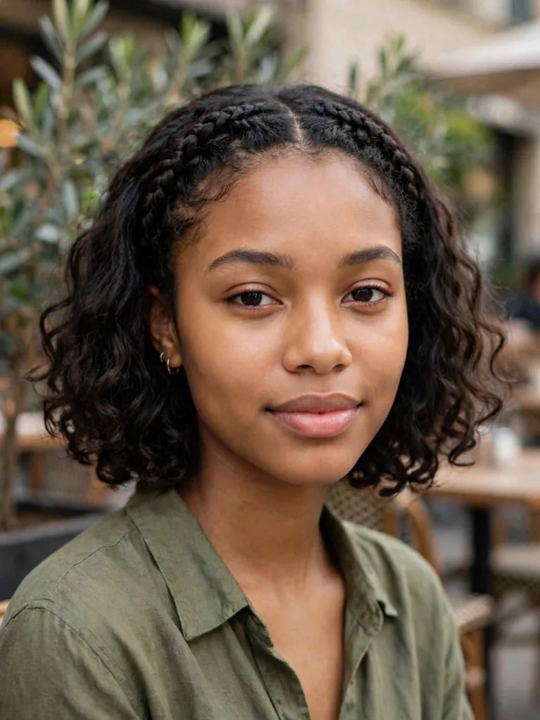 Bob braids releasing into curls at the ends